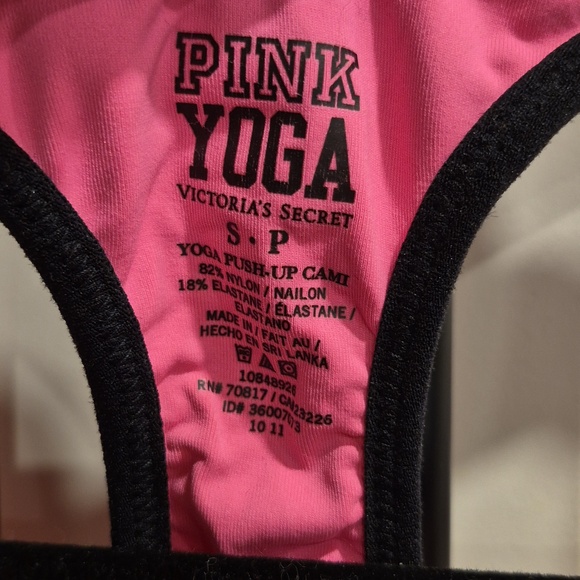 💙Victoria's Secret PINK Yoga Racerback Tank in Hot Pink with Black Trim - Picture 2 of 3